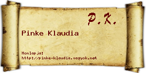 Pinke Klaudia névjegykártya